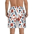 thumbnail image 3 of KLL Red Blue Leaves Men's Casual Summer Beach Shorts Hawaiian Shorts with Pockets-X-Large, 3 of 5