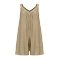 thumbnail image 7 of UAMVSH Jumpsuits for Women Sleeveless V-Neck Summer Rompers Pleated Wide Strap Baggy Short Overalls Clothes with Pockets, 7 of 7