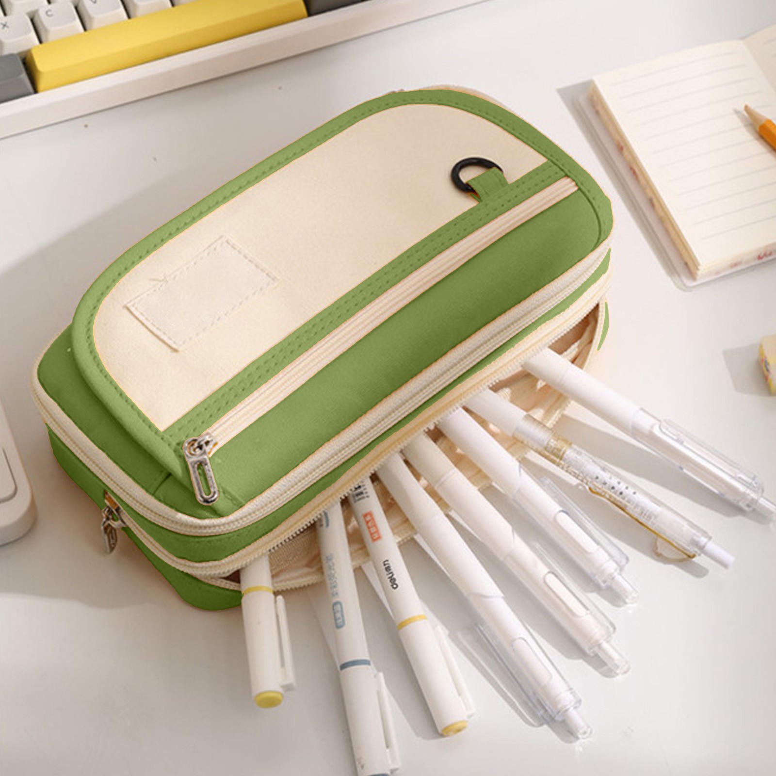 Organizador de estuche para lápices, estuche grande con cierre para niñas, útiles escolares a granel, esencial para el aula, regreso a clases. 5