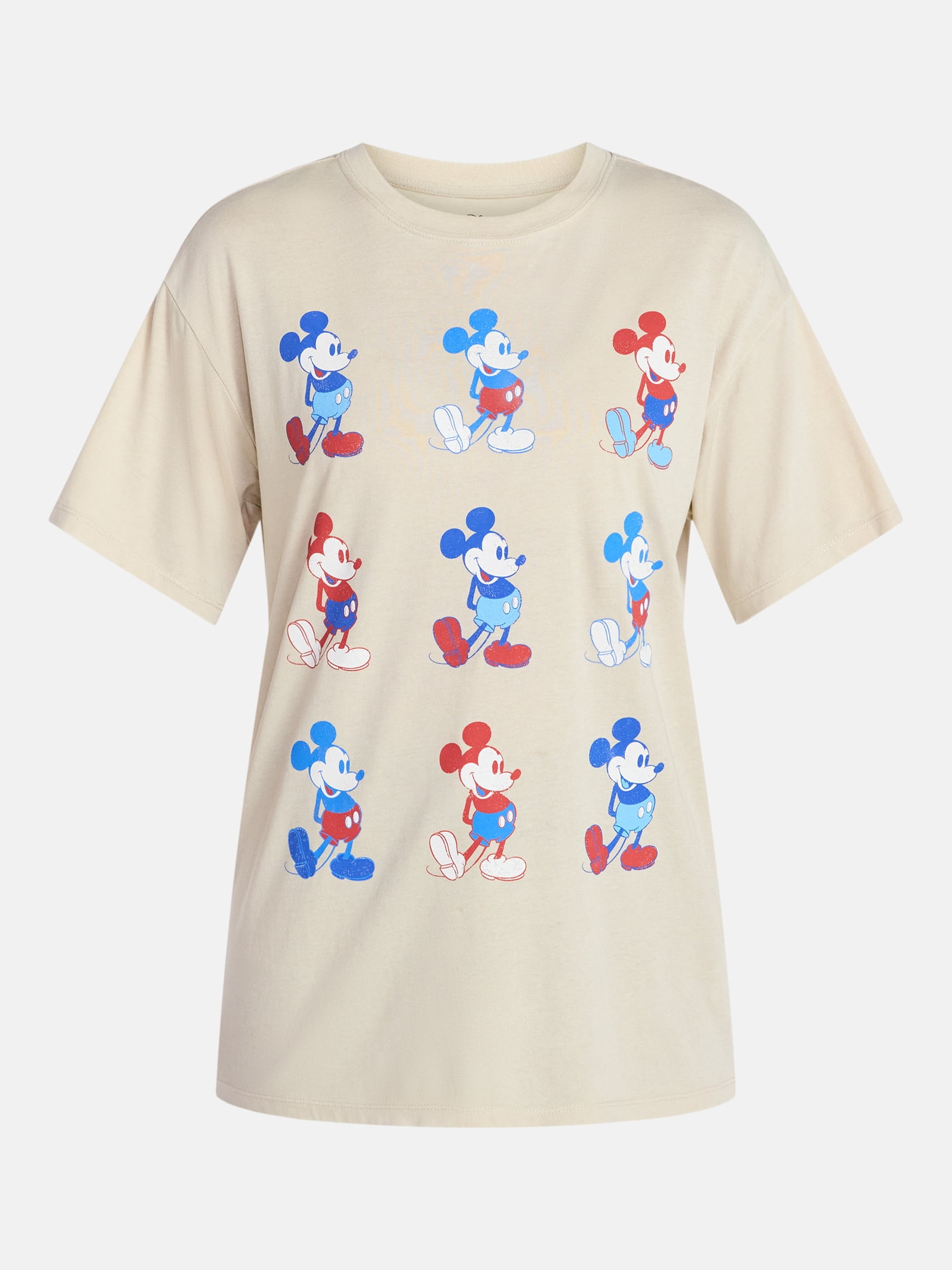 Mickey Mouse Women's Americana Graphic Tee with Short Sleeves, Sizes XXS-XXL