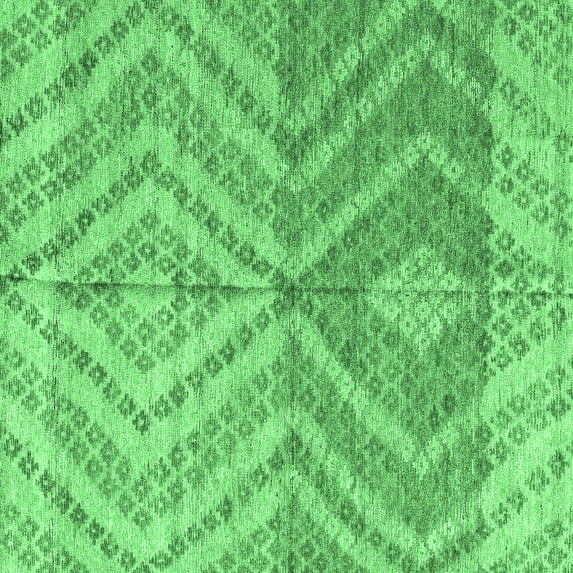 Ahgly Company Indoor Square Abstract Emerald Green Modern Area Rugs, 8' Square