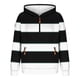thumbnail image 5 of Dolkfu Sudadera con capucha a rayas para hombre, sudadera con cremallera 1/4 y múltiples bolsillos, sudadera deportiva para hombre. L, 5 of 5