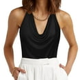thumbnail image 2 of Essentials Womens Camisole Tank Tops Elegant Cowl Neck Solid Color Halter Vest Slim Fit Basic Casual Summer Cami Top, 2 of 4