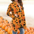 thumbnail image 1 of POINTERTECK Cardigan à Imprimé Floral Décontracté pour Femmes, Longueur Moyenne, Orange m, 1 of 6