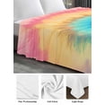 thumbnail image 5 of Full Size Flat Sheet Only, Colorful Tie Dye Soft Brushed Microfiber Bed Sheets, Rainbow Ombre Abstract Pattern Art Hotel Quality Breathable Bedding Top Sheet, Easy Care, 66"x102", 5 of 9