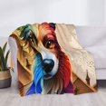 thumbnail image 3 of Honeii Colorful Art Dog print throw blanket, crafted from cozy cotton flannel, offers versatile home decor as a bedding suitable for all seasons.-, 3 of 6