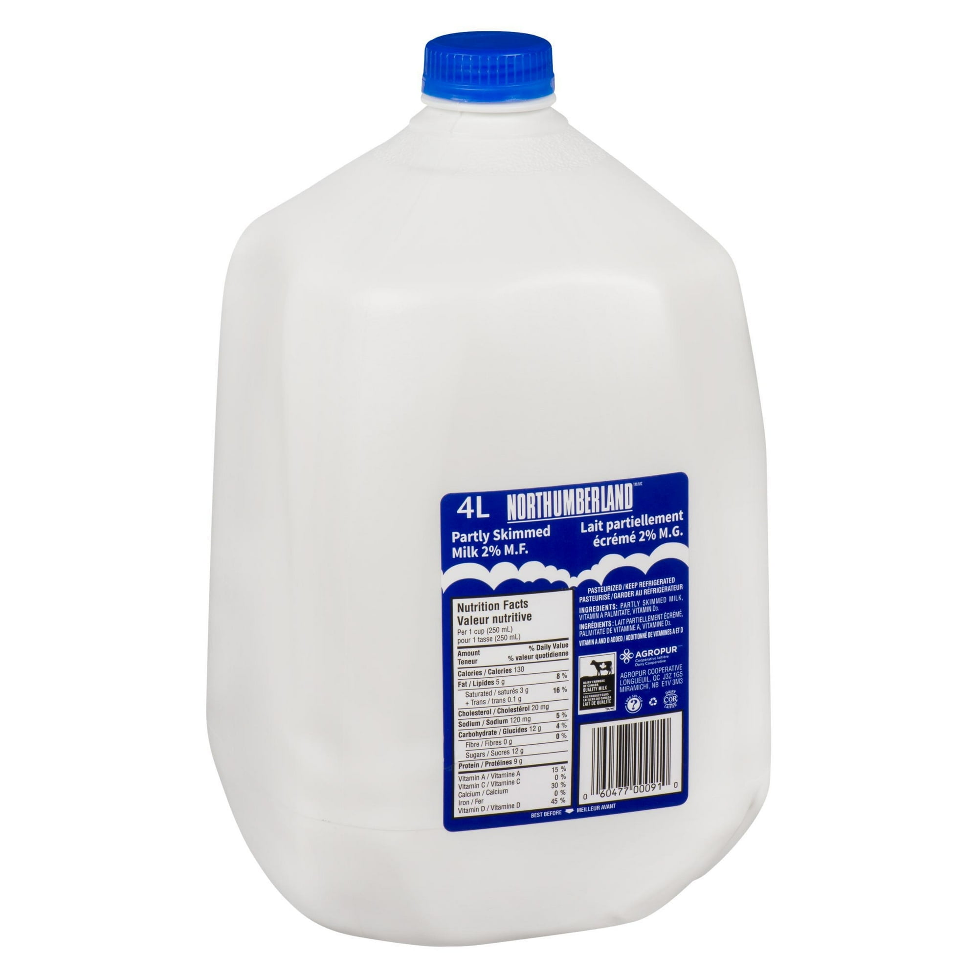 Northumberland Partly Skimmed 2% Milk, 4 L Jug