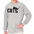 thumbnail image 5 of Cats Kittycat Feline Lovers Cool Cute Long Sleeve TShirt Men Women Brisco Brands X, 5 of 6
