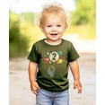 thumbnail image 2 of Olive Loves Apple 2nd Birthday Rocket Astronaut Themed T-Shirts with Moon Balloon and Planets for Boys and Girls Military Green Shirt 2T, 2 of 7