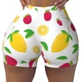 thumbnail image 2 of Goofa Strawberry and Lemon Printed Workout Shorts Women Seamless Scrunch Butt Lifting High Waisted Gym Booty Shorts Elastic Workout Shorts-Large, 2 of 8