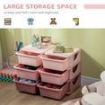 thumbnail image 4 of Qaba 3 Tier Kids Storage Unit w/ 6 Drawers Chest Toy Organizer Plastic Bins for Kids Bedroom Nursery Living Room for Boys Girls Toddlers, Pink, 4 of 10