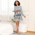 thumbnail image 4 of FORMRS Womens Long Sleeve Nightgowns Crew Neck Sleep Shirt Soft Pajamas Sizes S-3XL, Gray Game Day, 4 of 8