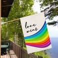 thumbnail image 5 of Love Wins Rainbow Pride House Flag 28x40 Inch Vertical Double Sided LGBT Pride Farmhouse Big Banner Flags Pride Gay Pride Lesbian Transgender Pansexual Flag for Yard Outdoor Decoration, 5 of 6