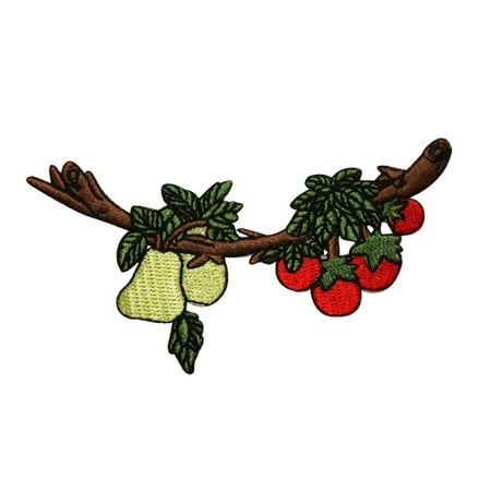 ID 1208 Fruit On Tree Patch Pear Apple Growing Embroidered Iron On