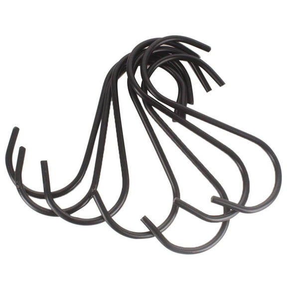 3-Pack S Shaped Heavy Duty Hooks - 3.5 Inch Black Metal Hooks for Hanging Kitchen Utensils, Pots, Clothes, Bags, Towels, Plants