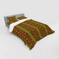 thumbnail image 2 of Ambesonne African Bedding Set 4 Pcs, Folkloric Vertical Borders, Queen, Green Brown Yellow, 2 of 2