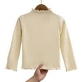 thumbnail image 4 of Yindaity Long Sleeve Shirt for Girls Girls Long Sleeve Shirts Soft Cotton T-Shirts Crewneck Basic Tees for Kids and Teen Girls Tops Clothes(Beige,5-6 Years), 4 of 7
