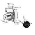 thumbnail image 3 of Cabinet Drawer Lock With 2 Keys, Mailbox Lock Used To Secure Important Documents And Products For Door Panels With Thickness Of 17mm-22mm, 3 of 4