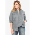thumbnail image 4 of Roaman's Women's Plus Size Faux Suede Big Shirt, 4 of 5