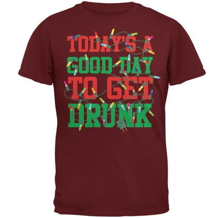 Christmas Good Day To Get Drunk Tangled Lights Mens T