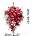 thumbnail image 4 of Christmas Candy Cane Wreath for Front Door Red White Candy Cane Wreath Teardrop Christmas Stairway Decorations Christmas Wreath Christmas Ball Onrnament for Home Indoor Decor Home Decor, 4 of 6
