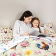 thumbnail image 4 of Erosebridal Farmhouse Rooster Bedding Comforter Set for Kids Girls, Pink Flower Floral Queen Bedding Sets, Stars Reversible, 7 Pieces, 4 of 5