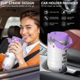 thumbnail image 5 of 30 Oz Tumbler Purple Flowers Tumbler with Lid and Straw, Birthday Gift Cup for Friend Women Men Coffee Travel Mug Thanksgiving Day Halloween Christmas Gift Water Bottle, 5 of 7