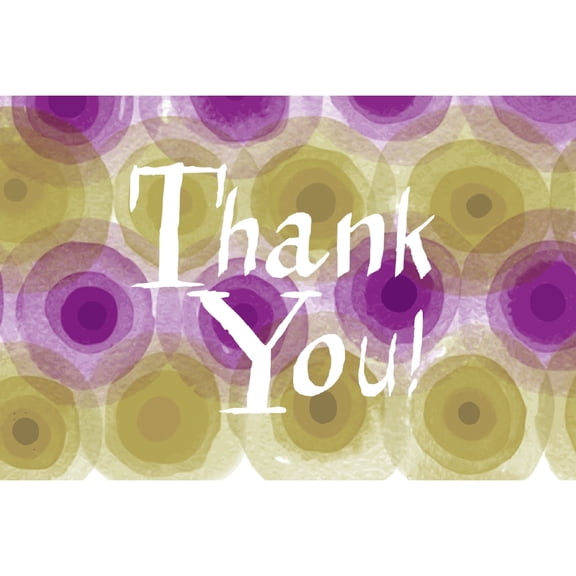 Tree-Free Greetings Thank You Greeting Card 12 Pack, 4x6, Purple and Green General (TK61309)