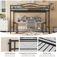 thumbnail image 2 of Tamaño individual size metal loft cama con ladder y guardrail heavy duty 400 lbs capacity no necesita colchón base easy to assemble-negra durable y estilizado para, 2 of 7