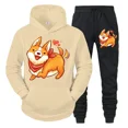 thumbnail image 2 of Conjunto de ropa deportiva con estampado de animé Shiba Inu para hombre, sudadera y pantalones con estampado de perro y animal, conjunto de 2 piezas, sudaderas y chándales divertidos para hombre, 2 of 4