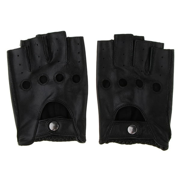 Guantes cortos de piel sintética para hombre, medio dedo, sin dedos, SG Zulema Guantes cortos sin dedos