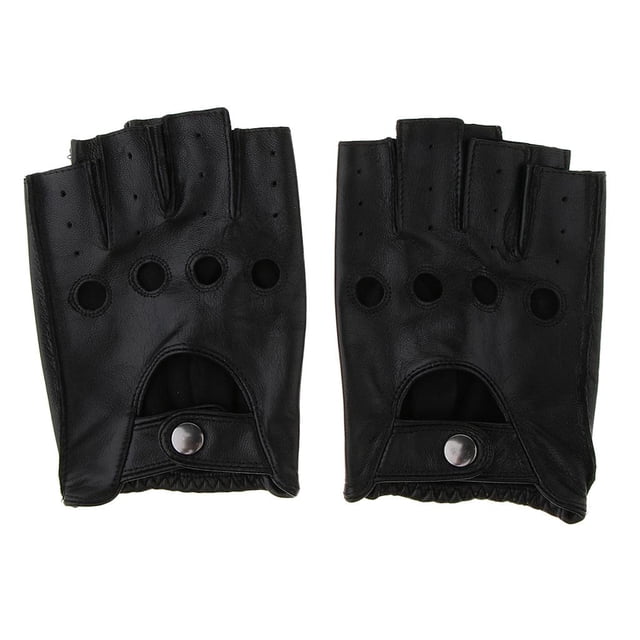 Guantes cortos de piel sintética para hombre, medio dedo, sin dedos, SG Zulema Guantes cortos sin dedos