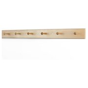 Solid Maple Shaker Peg Rack (Natural, 35" x 3.5" with 6 pegs)