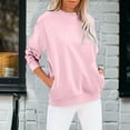 thumbnail image 2 of Charmgo Womens Sweatshirt Under $15, Women's Crew Neck Solid Color Sweatshirt Tops Long Sleeves Casual Pullover Lightweight Loose Tops Crewneck Sweatshirts Oversized, Winter Clothes for Women Pink M, 2 of 5