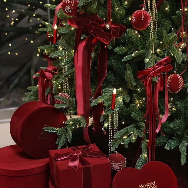 Fridja Christmas Gifts Christmas Decoration Velvet Ribbon Ribbon Gift Packaging DIY Butterflies Tie Ribbon Christmas Tree Decoration Ribbon
