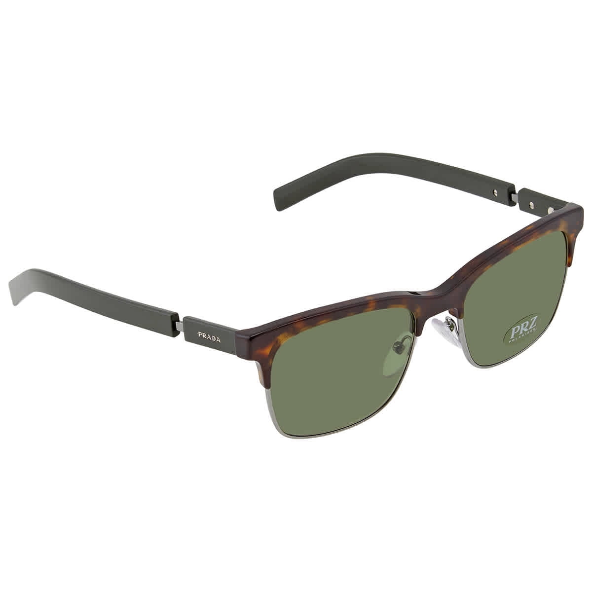 Prada Green Polarized Browline Men's 