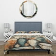 thumbnail image 3 of Designart "Channeling Bohemian Vibes in Orange and Green" Boho Feather Bedding Covert Set - Traditional Orange Geometric Bed Set With 2 Shams, 3 of 6