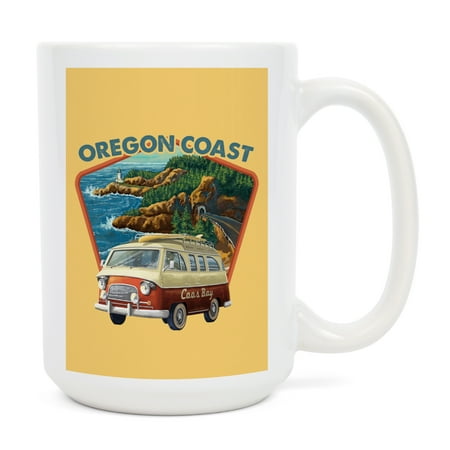 

15 fl oz Ceramic Mug Coos Bay Oregon Camper Van Cruise Contour Dishwasher & Microwave Safe