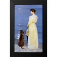 thumbnail image 2 of Kroyer, Peder Severin 10x14 Black Modern Framed Museum Art Print Titled - Summer Evening at Skagen. The Artists Wife and Dog by the Shore, 2 of 5