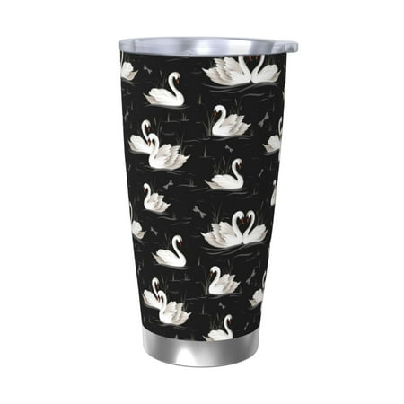 

Goofa Swan And Dragonflies for 20 oz Skinny Tumbler Stainless Steel Coffee Mug Slim Vacuum Insulated Travel Cup Car Cup-Without Straw