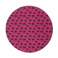 thumbnail image 1 of Floral Mouse Pad for Computers, Digitally Generated Abstract Scene of Poppy Flowers and Polka Dots, Round Non-Slip Thick Rubber Modern Gaming Mousepad, 8" Round, Hot Pink and Dark Mauve, by Ambesonne, 1 of 2