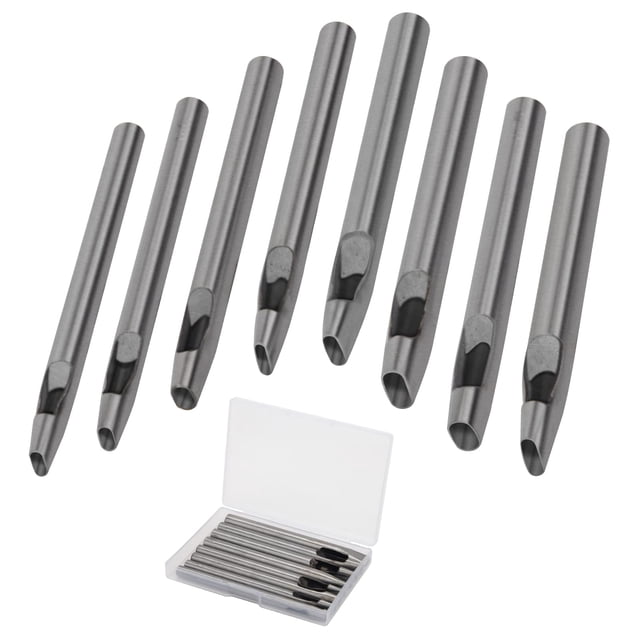 Juego de herramientas perforadoras de cuero para manualidades, perforadora ovalada, 2 mm a 5 mm