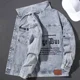 thumbnail image 5 of Abrigos de mezclilla para hombre Chaqueta vaquera para hombre Chaqueta vaquera azul para motocicleta con botón bordado Biker Light Talla L Ropa de abrigo de invierno para hombre Rock 2024, 5 of 5