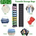 thumbnail image 5 of 2 Pack Legging Storage Organizer, Hanging Legging Storage Hanger with 20 Roll Compartments, Foldable Clothes Roll Holder for Yoga T-Shirts Pants Jeans Towels, 5 of 7