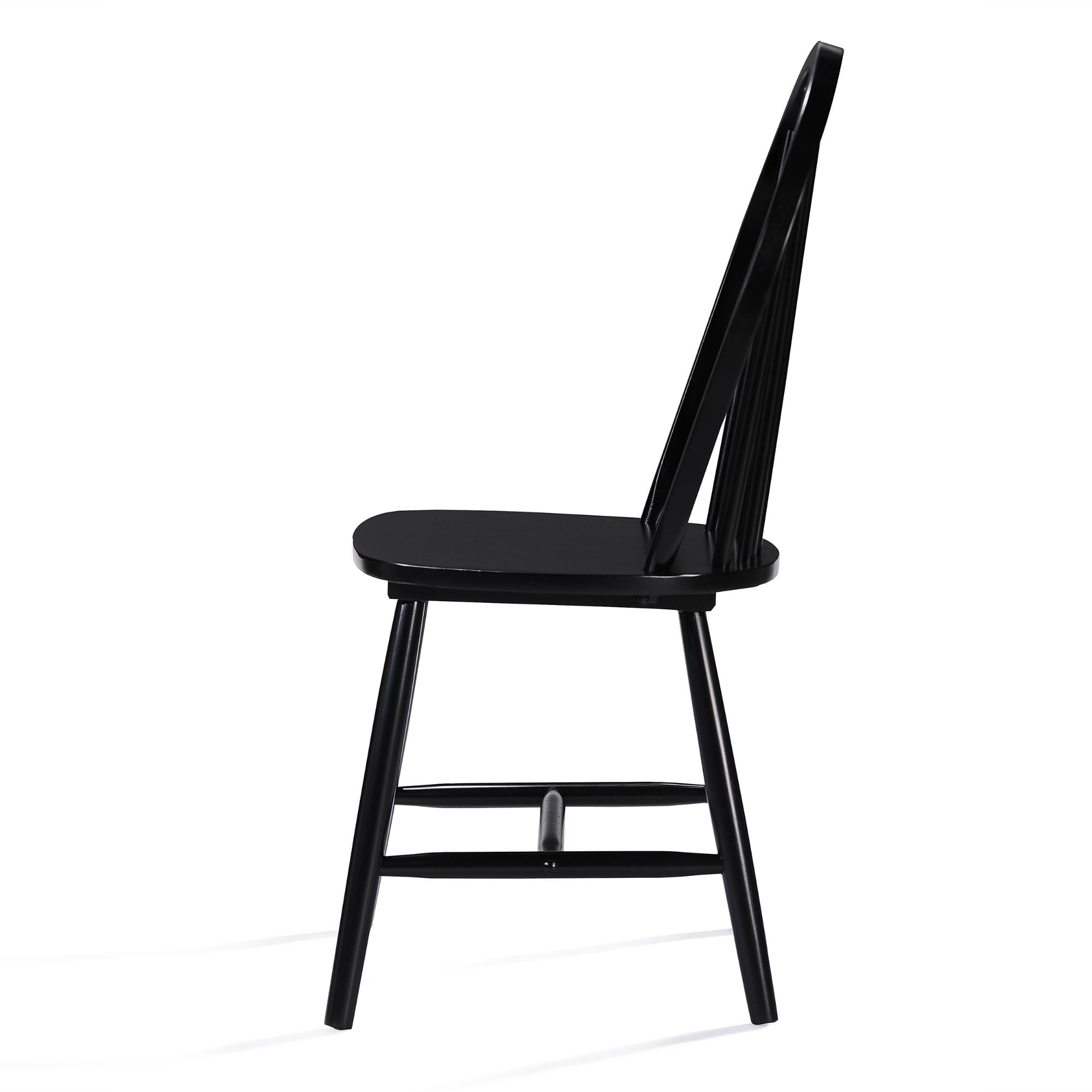 Noble House Conrad Farmhouse Rubberwood Dining Chairs, Set of 2, Black, White