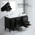 thumbnail image 5 of 48" Bathroom Vanity Combo, Bathroom Sink Cabinet with 2 Doors and 4 Drawer, Bathroom Storage Cabinet with Single Sink, Freestanding Bathroom Vanities, Black, 5 of 9