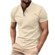 thumbnail image 1 of Camisetas de Manga Larga para Hombres Casual Botón Sólido Camiseta Cuello de Soporte Superior, Poliéster Ligero para Primavera Verano, 1 of 1