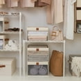 thumbnail image 3 of Foldable Storage Bins With PVC Window, Fabric Collapsible Storage Box For Closet Organization, Stackable Container, White, 12.4"x11.6"x8.1", 3 of 6