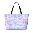 thumbnail image 2 of Xecao Rainbow Scales for versatile beach bag for women includes zipper pockets and waterproof material, ideal for vacations and adventures., 2 of 7
