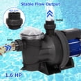 thumbnail image 3 of EastVita 1.6HP In/Above Ground Single Speed Pool Pump, 1200W/115V, 6075GPH, High Flow, Powerful Self Primming Swimming Pool Pumps with Filter Basket, Low Noise, 3 of 7